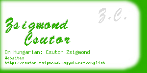 zsigmond csutor business card